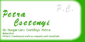 petra csetenyi business card