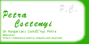 petra csetenyi business card